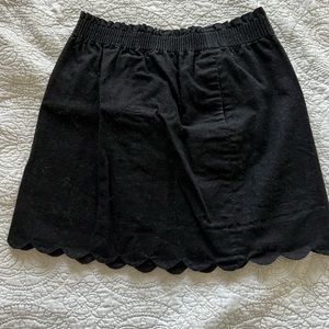 J.Crew black skirt with scalloped edges